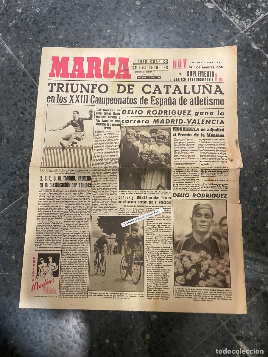 Coleccionismo deportivo: MARCA - DIARIO GRAFICO DE LOS DEPORTES N&ordm; ESPECIAL DE LOS MARTES A&Ntilde;O II - 27 JULIO 1943 N&ordm; 208
