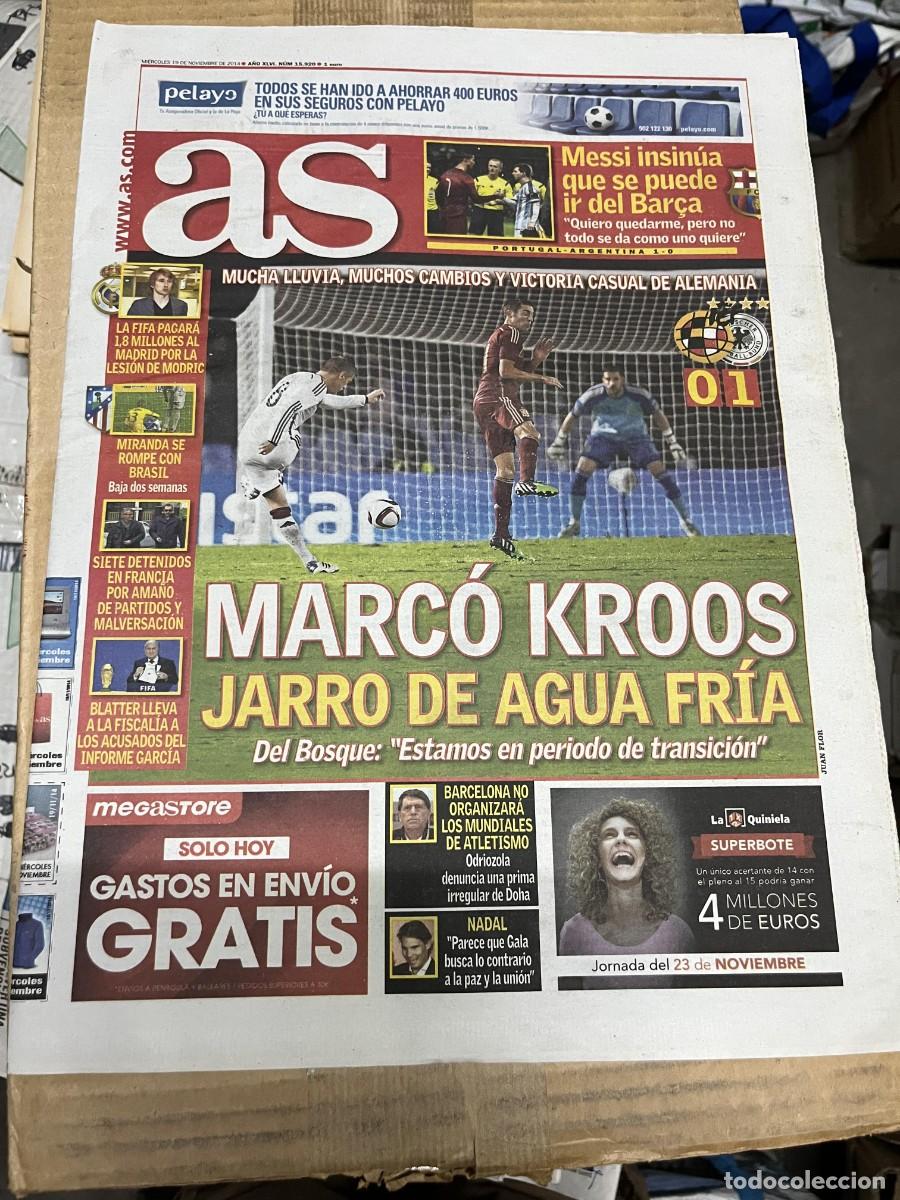 Sammelleidenschaft Sport: AS (19-11-2014) MESSI SELECCION ESPA&Ntilde;OLA ESPA&Ntilde;A 0-1 ALEMANIA KROOS