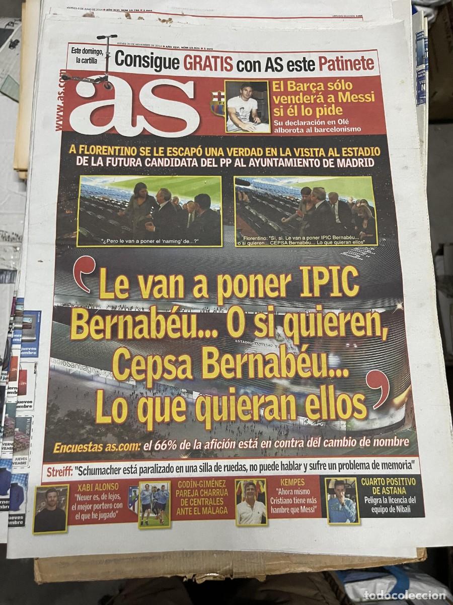 Sammelleidenschaft Sport: AS (20-11-2014) MESSI IPIC CEPSA SANTIAGO BERNABEU NOMBRE ESTADIO REAL MADRID