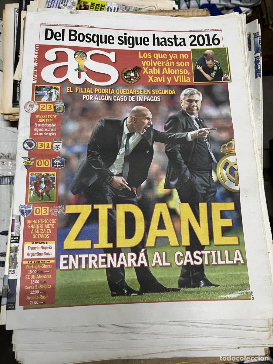 Coleccionismo deportivo: AS (26-6-2014) MUNDIAL NIGERIA 2-3 ARGENTINA HONDURAS 0-3 SUIZA ZIDANE