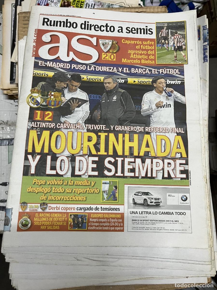 Coleccionismo deportivo: AS (19-1-2012) ATHLETIC BILBAO 2-0 MALLORCA EL CLASICO REAL MADRID 1-2 BARCELONA MOURINHO