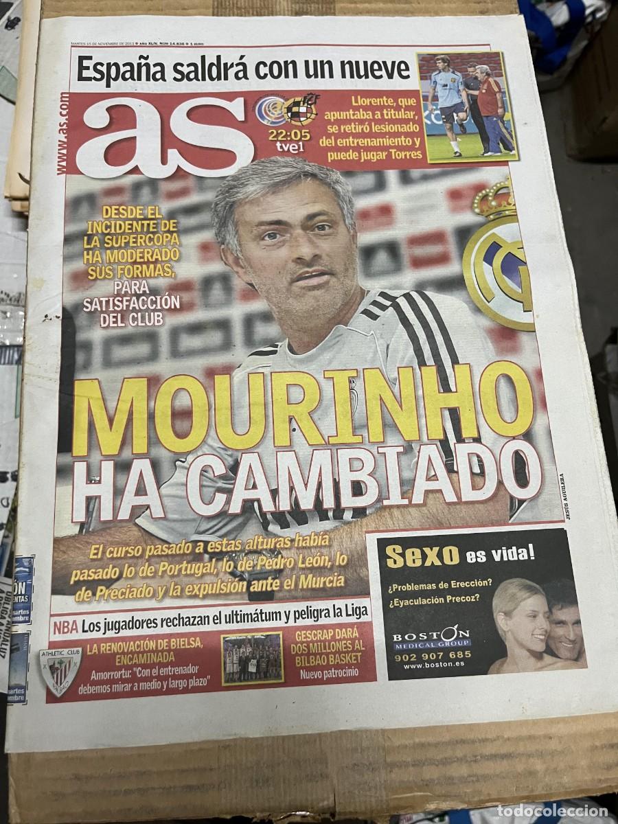Coleccionismo deportivo: AS (15-11-2011) HOY COSTA RICA ESPA&Ntilde;A SELECCION ESPA&Ntilde;OLA MOURINHO