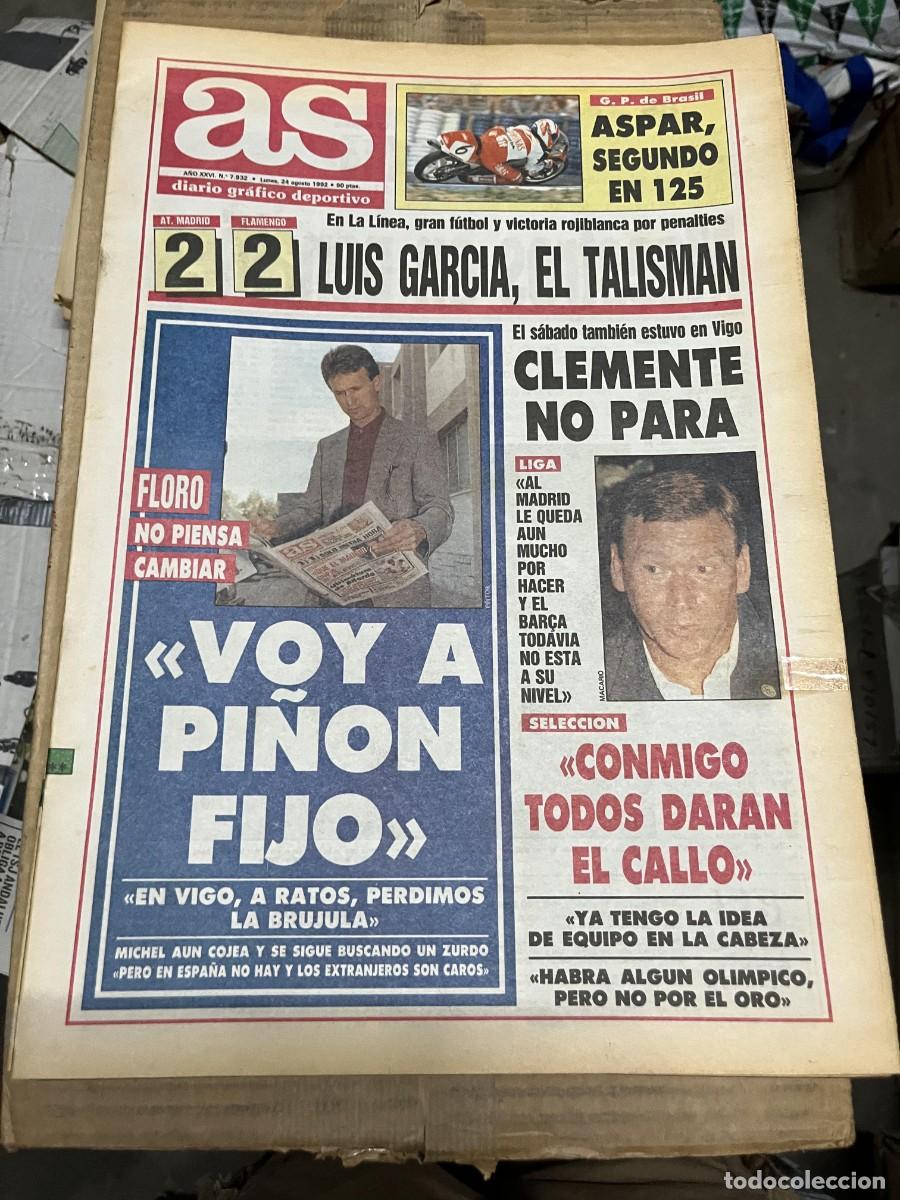 Sports collectibles: AS (24-8-1992) ATLETICO MADRID 2-2 FLAMENGO ASPAR LUIS GARCIA CLEMENTE BENITO FLORO MAGIC JOHNSON