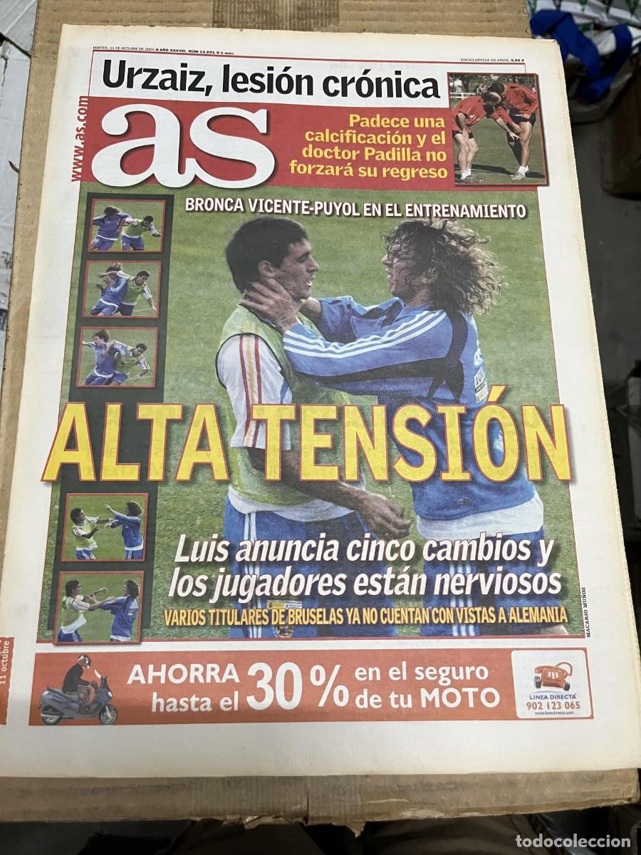 Coleccionismo deportivo: AS (11-10-2005) LESION URZAIZ BRONCA VICENTE PUYOL ESPA&Ntilde;A SELECCION ESPA&Ntilde;OLA