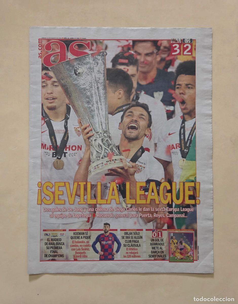 Coleccionismo deportivo: DIARIO AS. SEVILLA F.C CAMPE&Oacute;N DE LA SEXTA EUROPA LEAGUE F&Uacute;TBOL (2020).