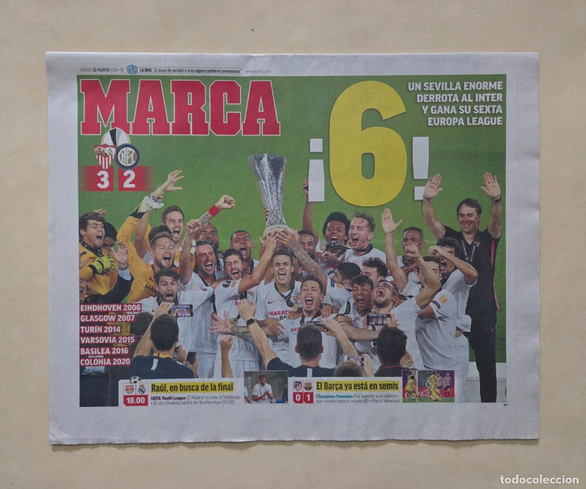 Coleccionismo deportivo: DIARIO MARCA. SEVILLA F.C CAMPE&Oacute;N DE LA SEXTA EUROPA LEAGUE F&Uacute;TBOL (2020).