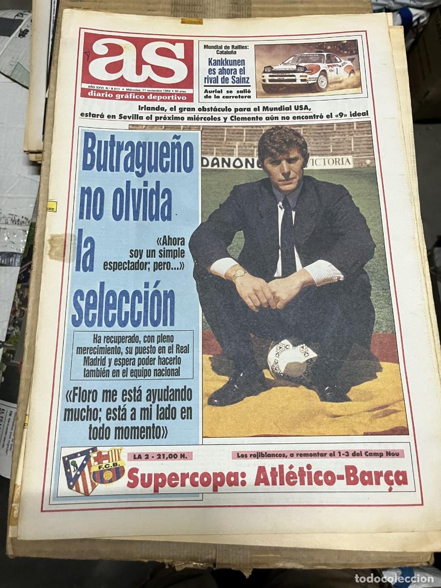 Coleccionismo deportivo: AS(11-11-1992)CEDRUN BUTRAGUE&Ntilde;O CARLOS SAINZ KANKKUNEN HOY FINAL SUPERCOPA ATLETICO MADRID BARCELONA