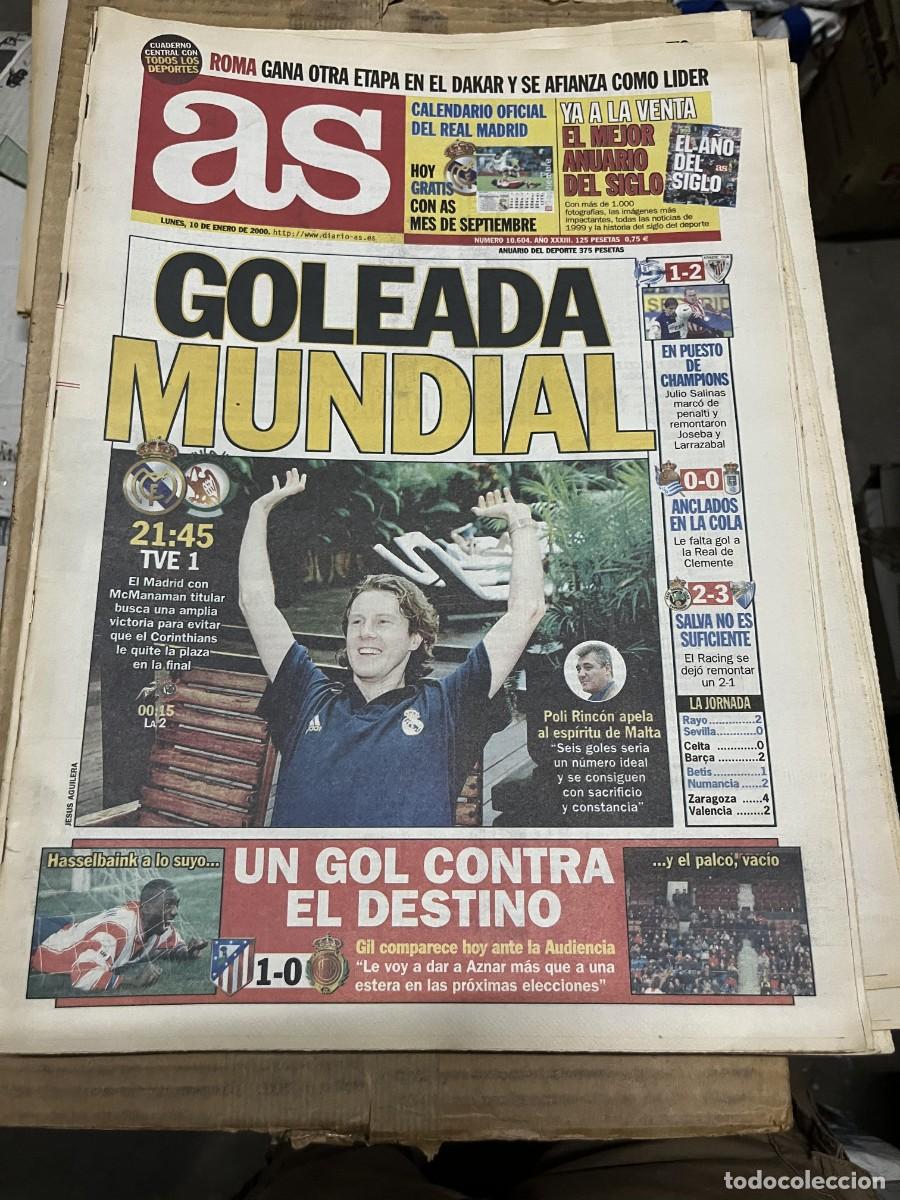 Coleccionismo deportivo: AS(10-1-2000)HOY MUNDIAL CLUBS REAL MADRID RAJA CASABLANCA ALAVES 1-2 ATHLETIC ATLETICO 1-0 MALLORCA