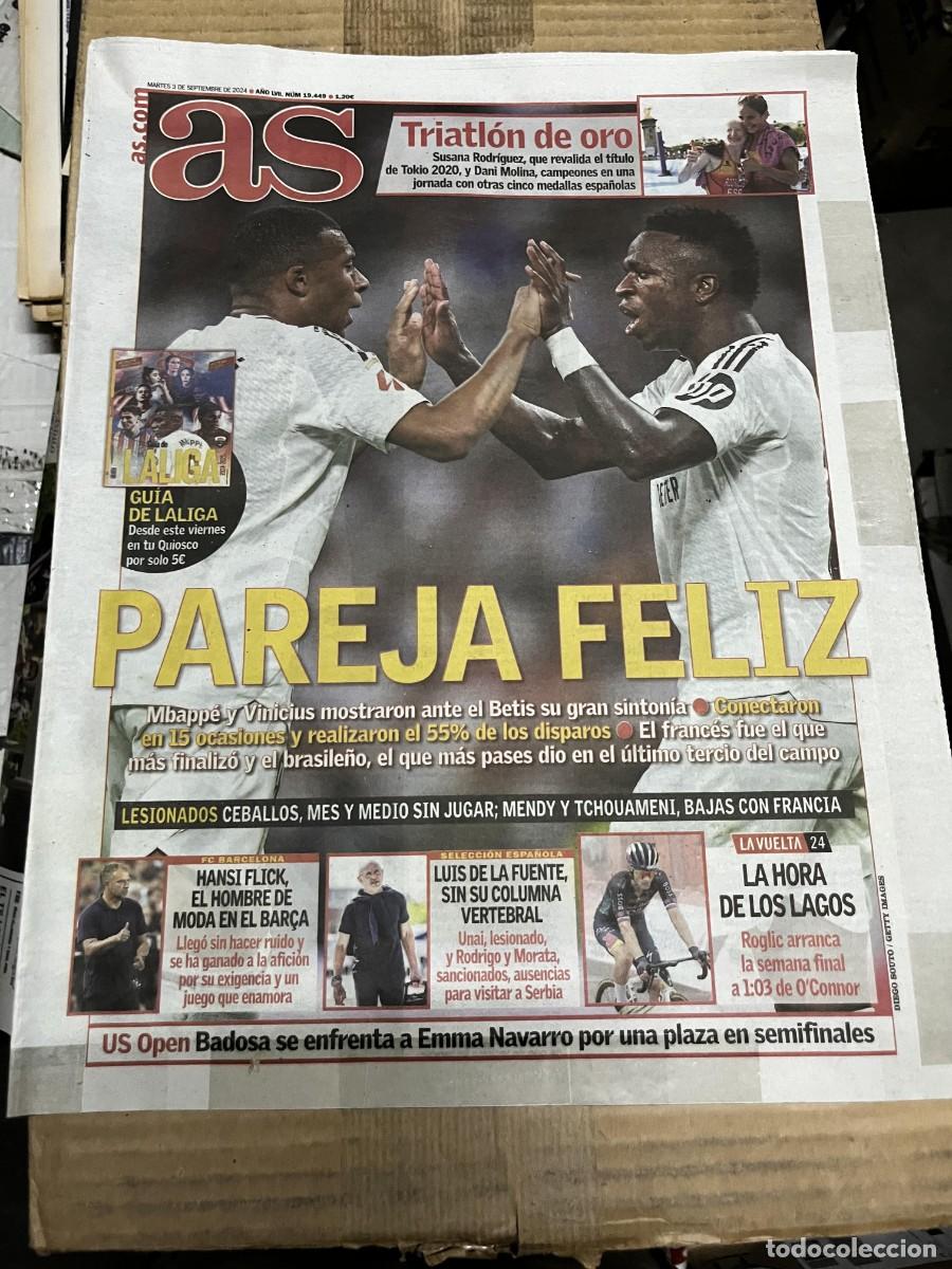 Coleccionismo deportivo: AS (3-9-2024) CAMPEON SUSANA RODRIGUEZ DANI MOLINA VINICIUS MBAPPE HANSI FLICK LUIS DE LA FUENTE