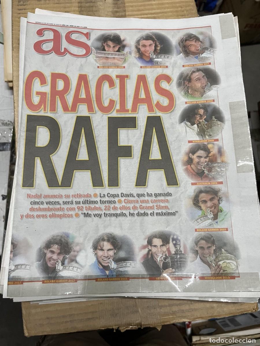 Coleccionismo deportivo: AS (11-10-2024) ADIOS DESPEDIDA RAFAEL NADAL TENIS GRACIAS RAFA