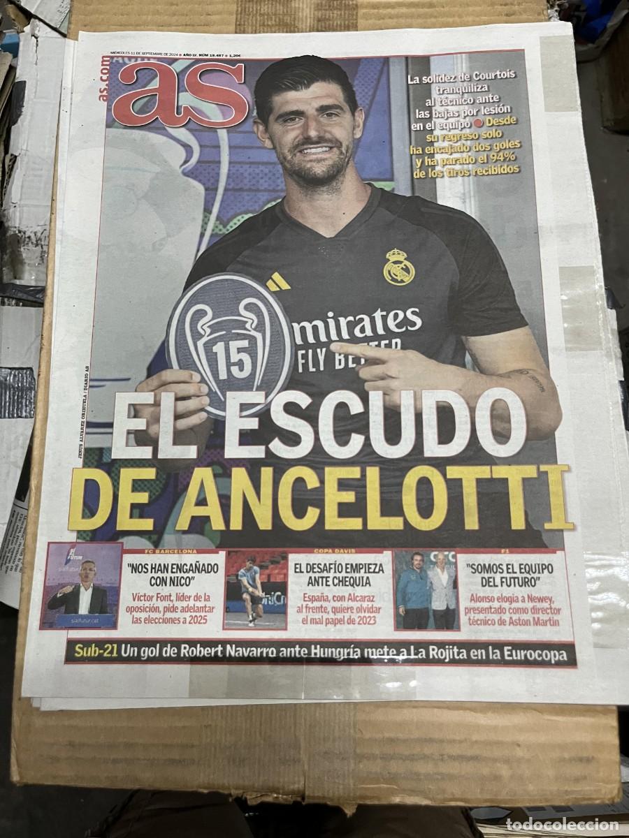 Coleccionismo deportivo: AS (11-9-2024) COURTOIS NICO WILLIAMS VICTOR FONT BARCELONA FERNANDO ALONSO NEWEY