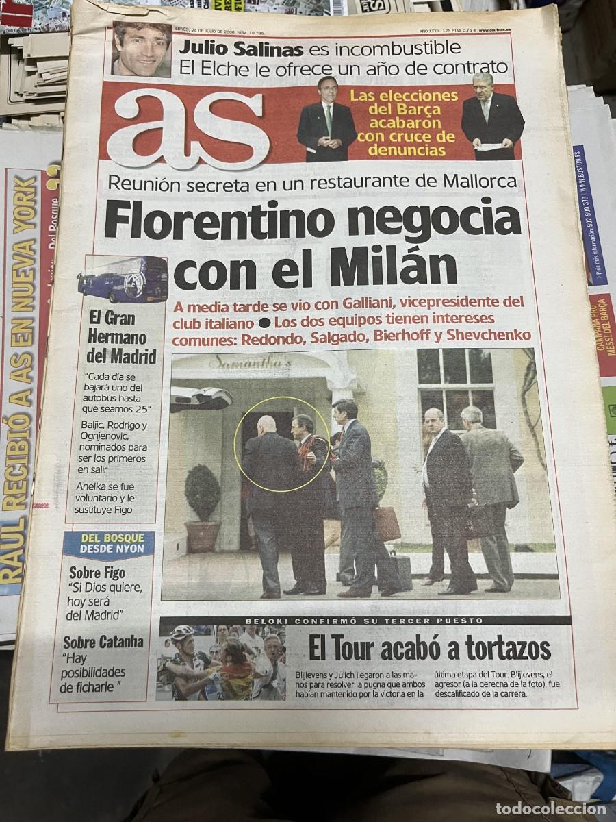 Coleccionismo deportivo: AS (24-7-2000) JULIO SALINAS ELCHE GASPART FLORENTINO PEREZ MILAN FIGO CATANHA