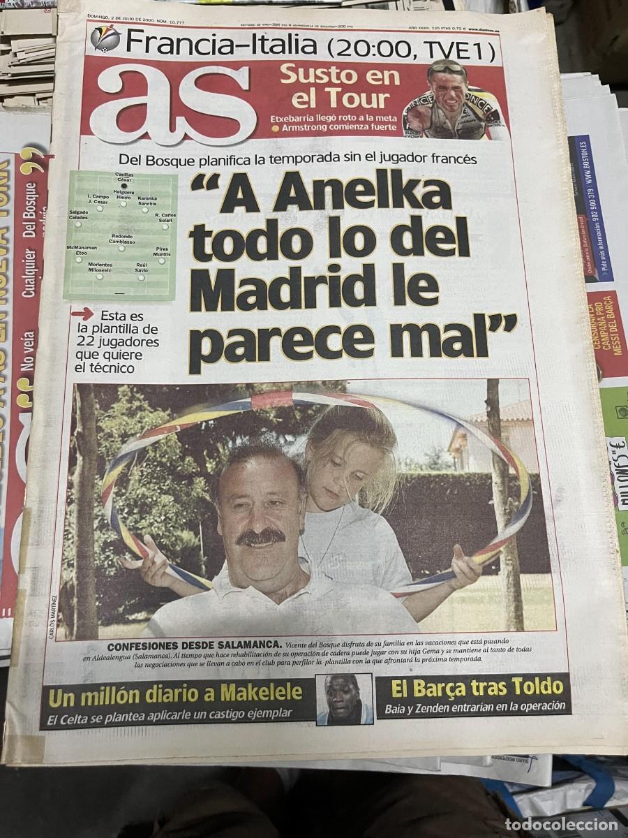 Coleccionismo deportivo: AS (2-7-2000) HOY FRANCIA ITALIA ANELKA REAL MADRID MAKELELE TOLDO BARCELONA