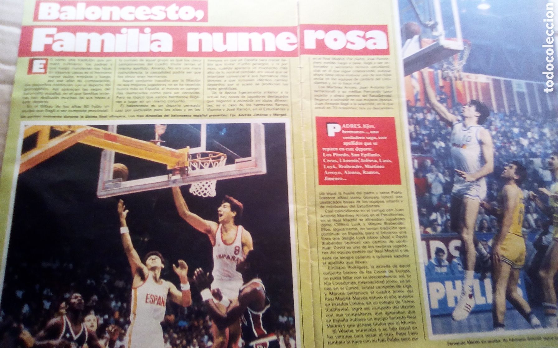Coleccionismo deportivo: Baloncesto, familia numerosa. Jim&eacute;nez, San Epifanio, Fernando Mart&iacute;n, Fernando Arcega, Joan Creus. R