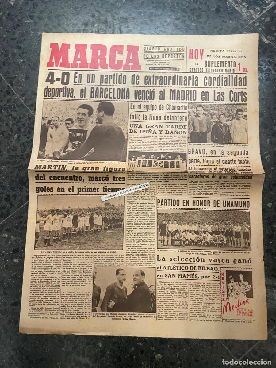 Coleccionismo deportivo: MARCA - DIARIO GRAFICO DE LOS DEPORTES N&ordm; ESPECIAL DE LOS MARTES A&Ntilde;O II - 28 DICIEMBRE 1943 N&ordm; 339