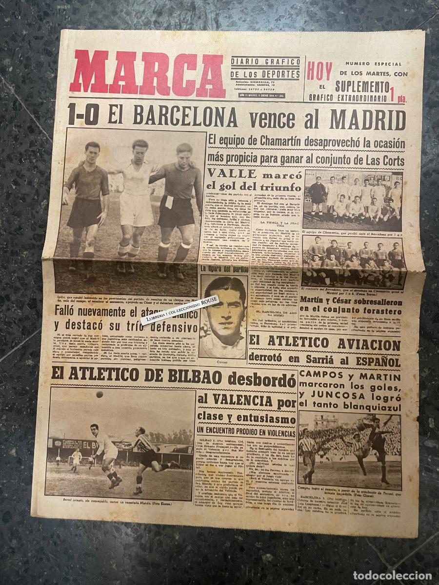 Coleccionismo deportivo: MARCA - DIARIO GRAFICO DE LOS DEPORTES N&ordm; ESPECIAL DE LOS MARTES A&Ntilde;O III - 4 ENERO 1944 N&ordm; 345