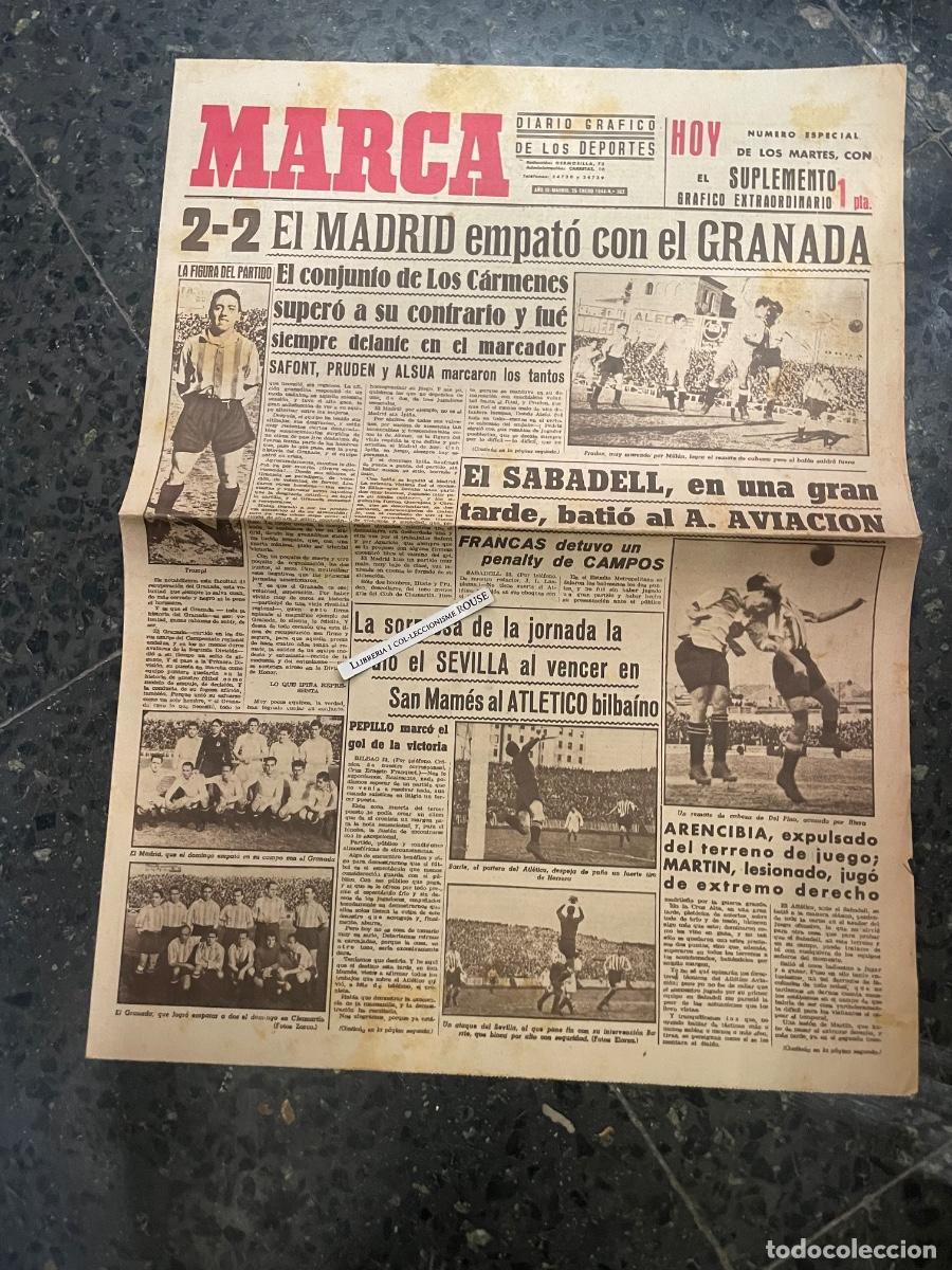 Coleccionismo deportivo: MARCA - DIARIO GRAFICO DE LOS DEPORTES N&ordm; ESPECIAL DE LOS MARTES A&Ntilde;O III - 25 ENERO 1944 N&ordm; 363