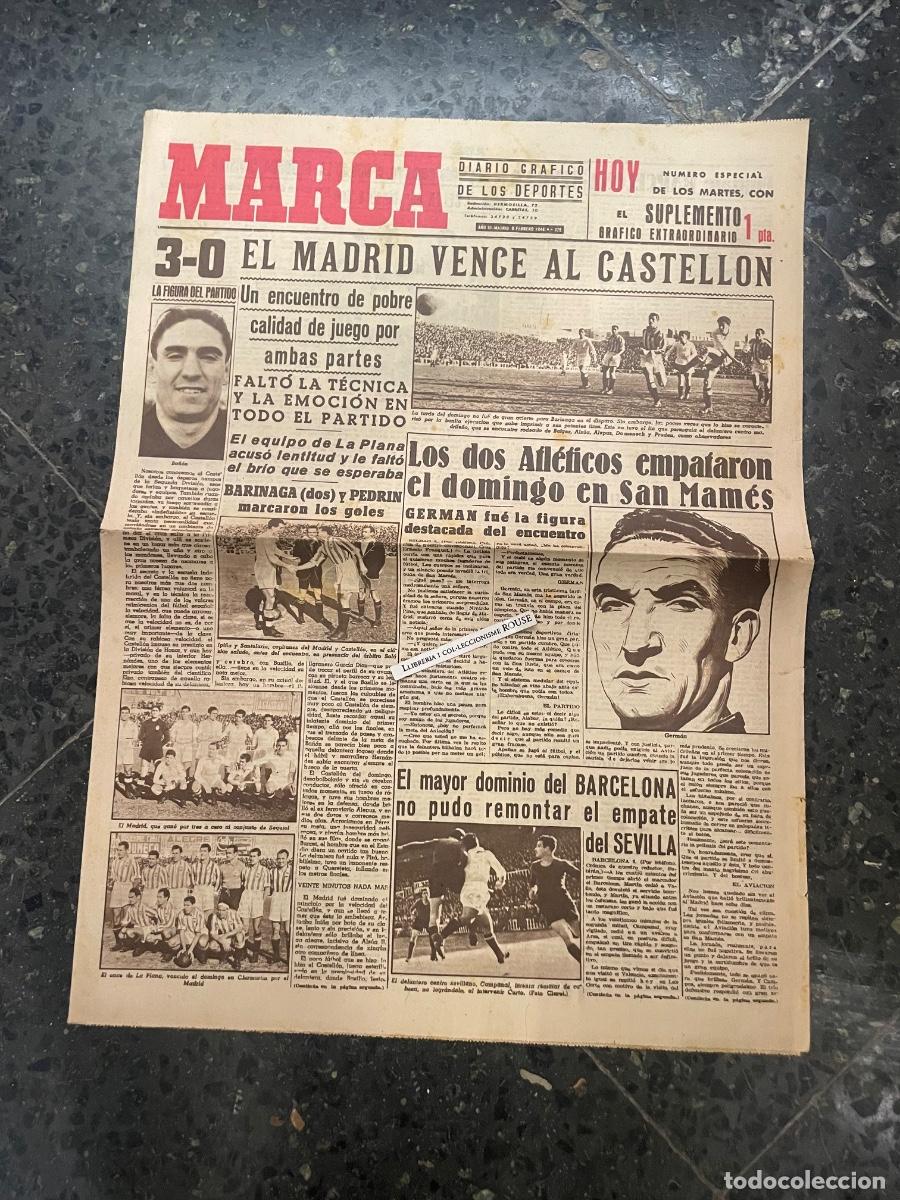 Coleccionismo deportivo: MARCA - DIARIO GRAFICO DE LOS DEPORTES N&ordm; ESPECIAL DE LOS MARTES A&Ntilde;O III - 8 FEBRERO 1944 N&ordm; 375