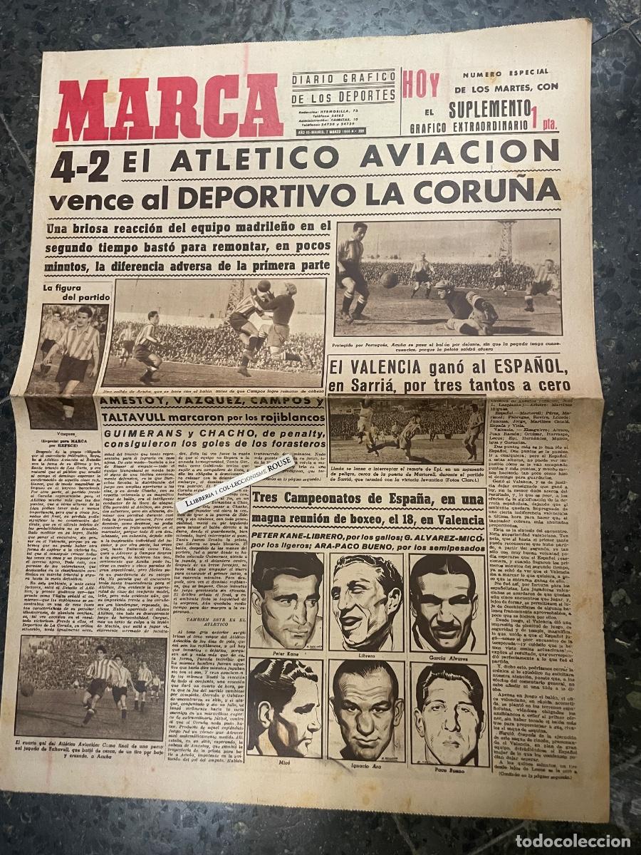 Coleccionismo deportivo: MARCA - DIARIO GRAFICO DE LOS DEPORTES N&ordm; ESPECIAL DE LOS MARTES A&Ntilde;O III - 7 MARZO 1944 N&ordm; 399