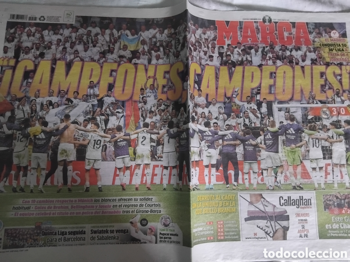 Coleccionismo deportivo: Periodico R.Madrid campe&oacute;n liga 36