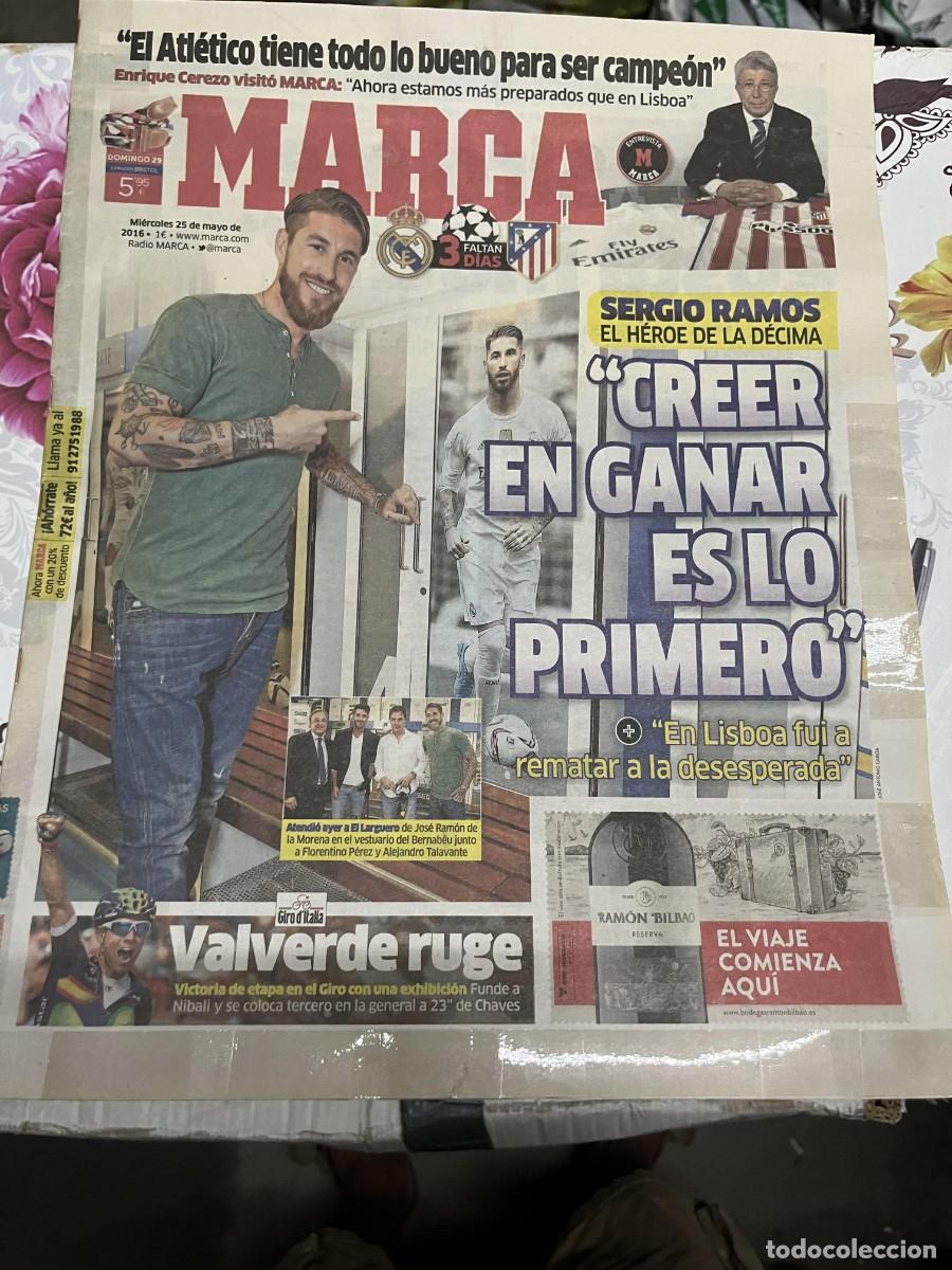 Coleccionismo deportivo: MARCA (25-5-2016) FINAL CHAMPIONS ATLETICO REAL MADRID SERGIO RAMOS VALVERDE CEREZO
