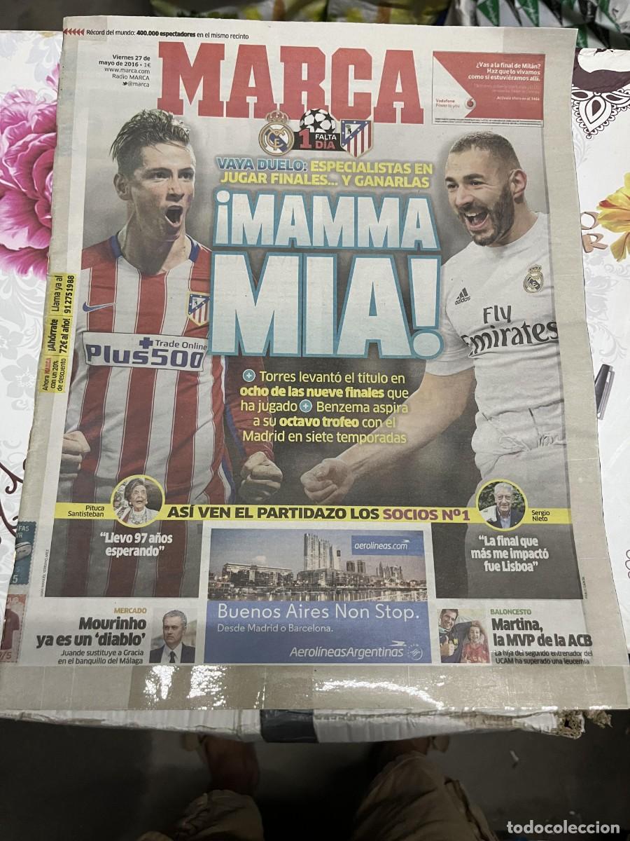 Coleccionismo deportivo: MARCA (27-5-2016) FINAL CHAMPIONS ATLETICO REAL MADRID BENZEMA FERNANDO TORRES