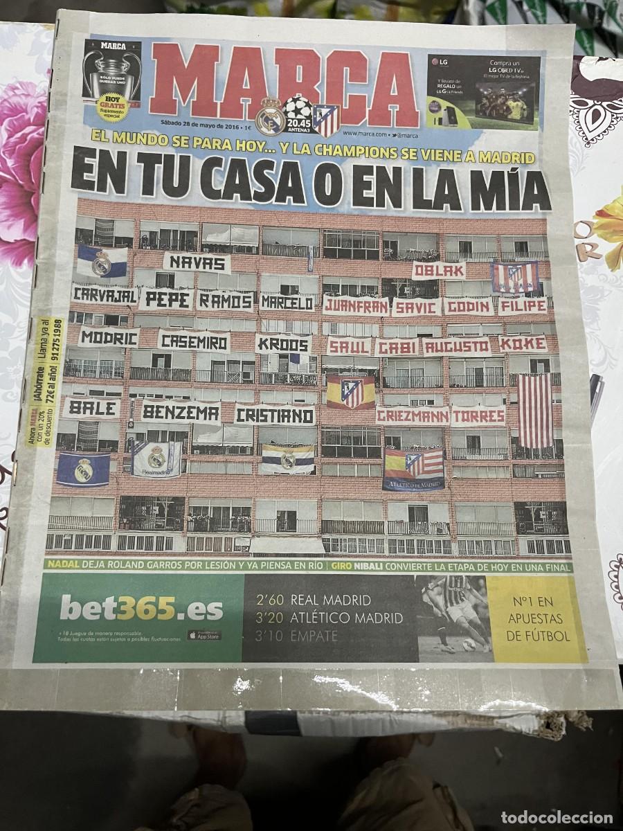 Coleccionismo deportivo: MARCA (28-5-2016) HOY FINAL CHAMPIONS ATLETICO MADRID REAL MADRID
