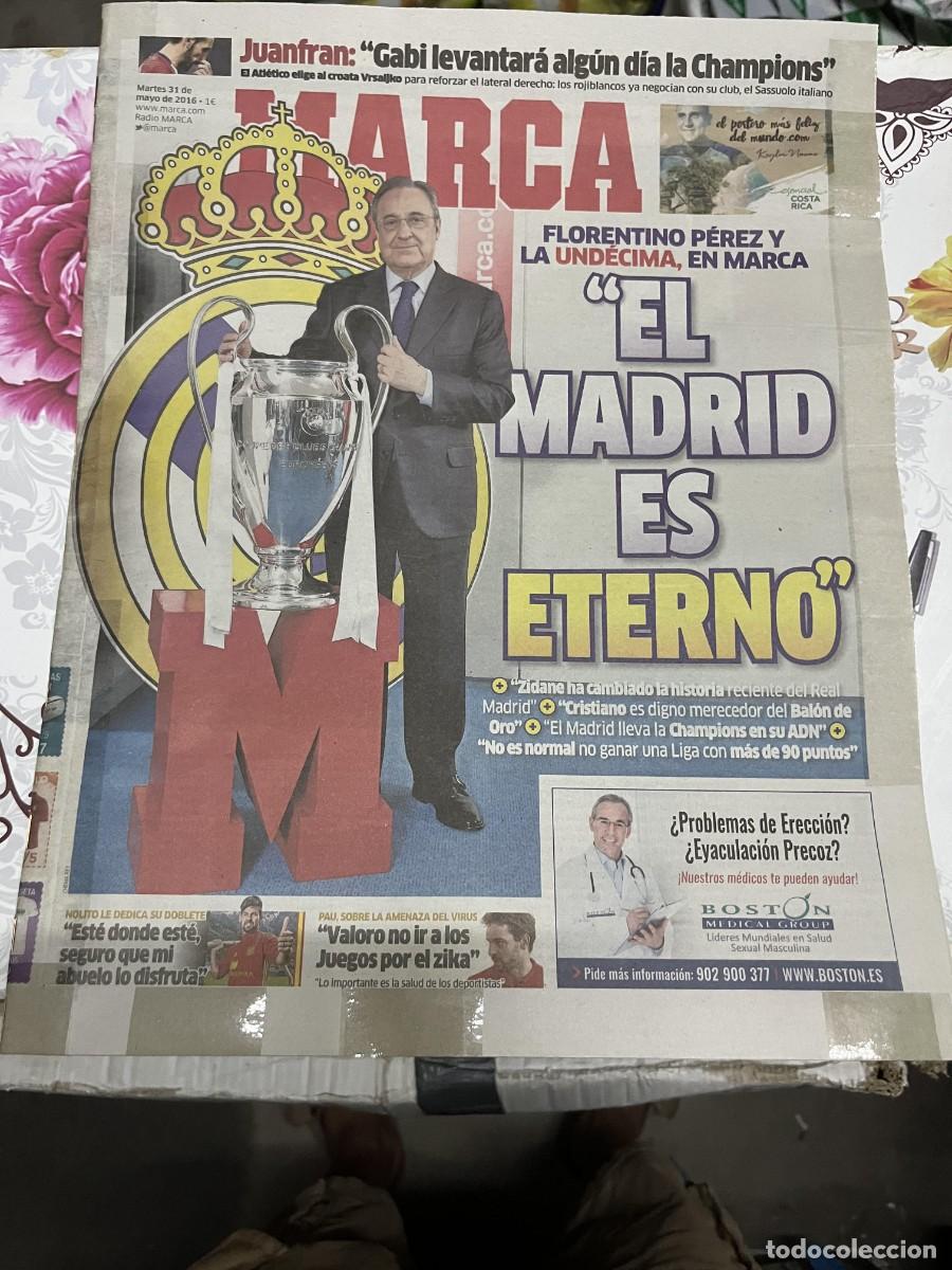 Coleccionismo deportivo: MARCA (31-5-2016) FLORENTINO PEREZ CAMPEON FINAL UEFA CHAMPIONS LEAGUE REAL MADRID LA UNDECIMA