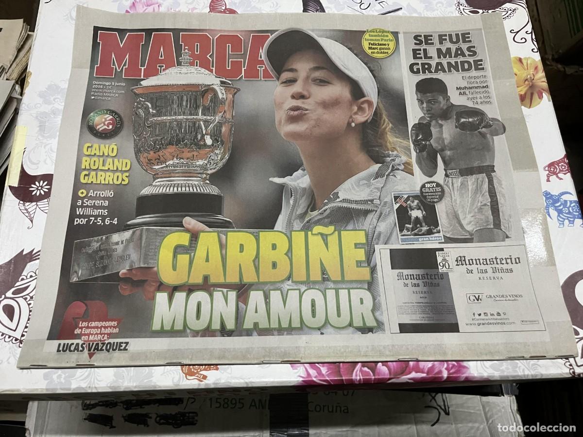 Coleccionismo deportivo: MARCA (5-6-2016) CAMPEON TENIS ROLAND GARROS GARBI&Ntilde;E MUGURUZA MUERTE CASSIUS CLAY MUHAMMAD ALI