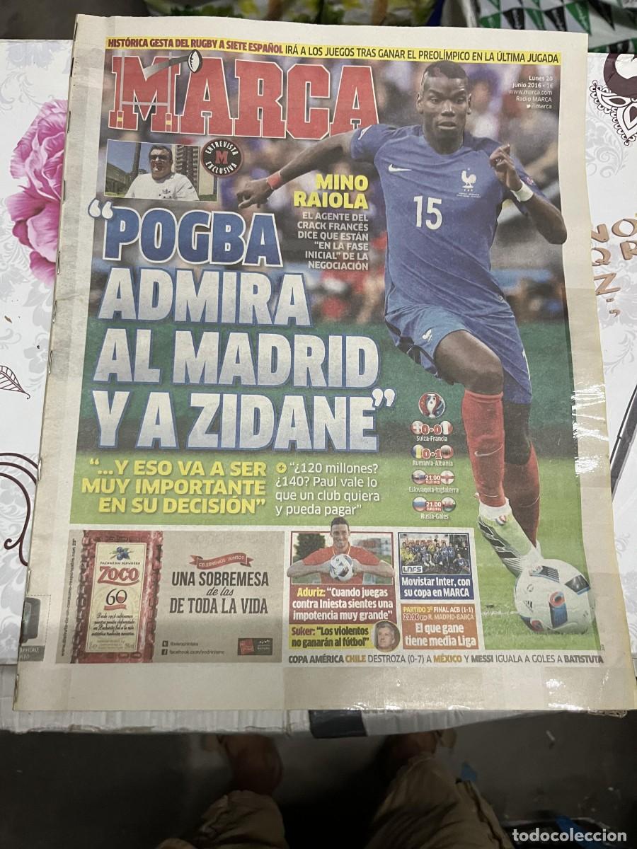 Sports collectibles: MARCA (20-6-2016) EURO EUROCOPA FRANCIA POGBA MINO RAIOLA ADURIZ MOVISTAR INTER COPA