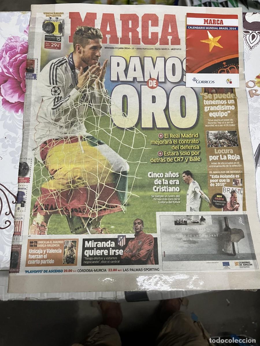 Sports collectibles: MARCA (11-6-2014) SERGIO RAMOS ESPA&Ntilde;A CRISTIANO RONALDO MIRANDA CALENDARIO MUNDIAL FUTBOL BRASIL