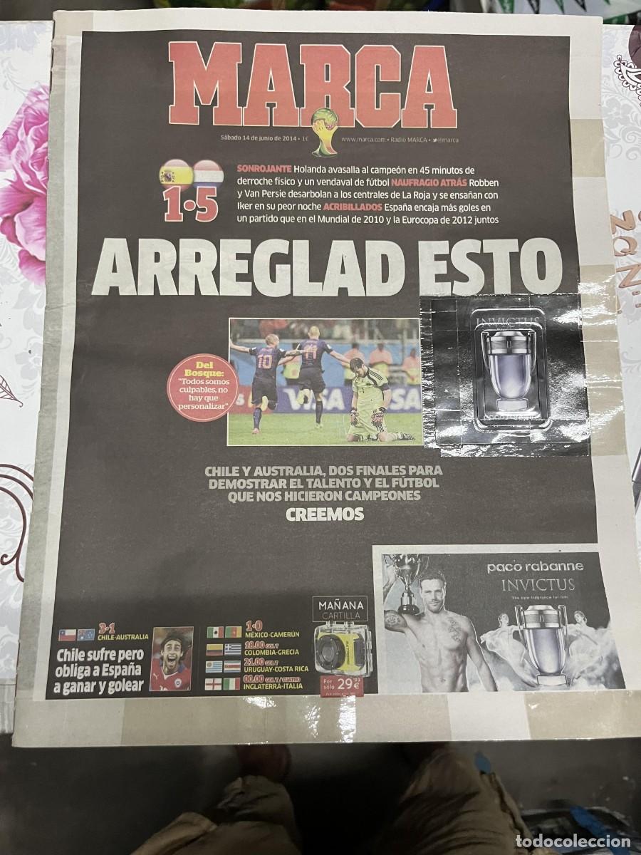 Coleccionismo deportivo: MARCA (14-6-2014) MUNDIAL BRASIL SELECCION ESPA&Ntilde;OLA ESPA&Ntilde;A 1-5 HOLANDA