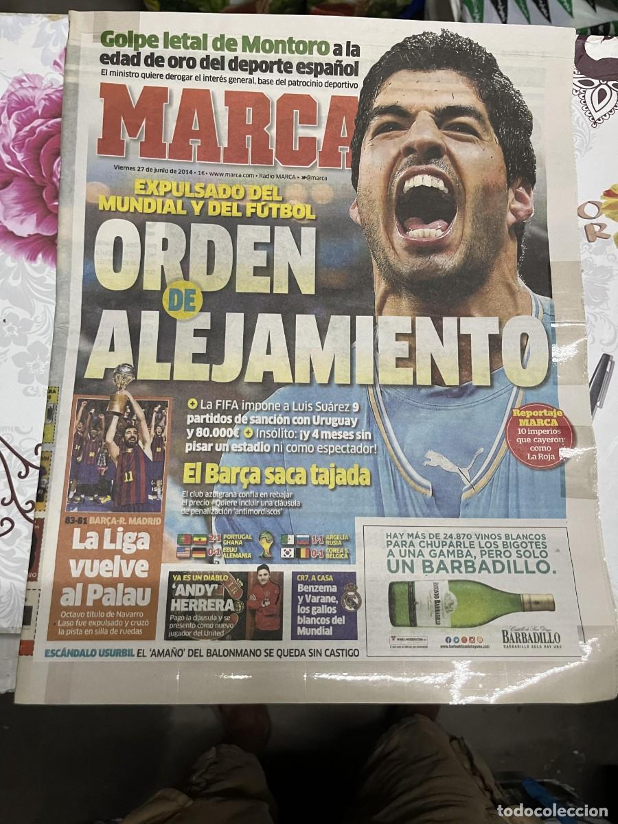 Coleccionismo deportivo: MARCA (27-6-2014) MUNDIAL BRASIL LUIS SUAREZ URUGUAY FIFA CAMPEON BALONCESTO LIGA BARCELONA