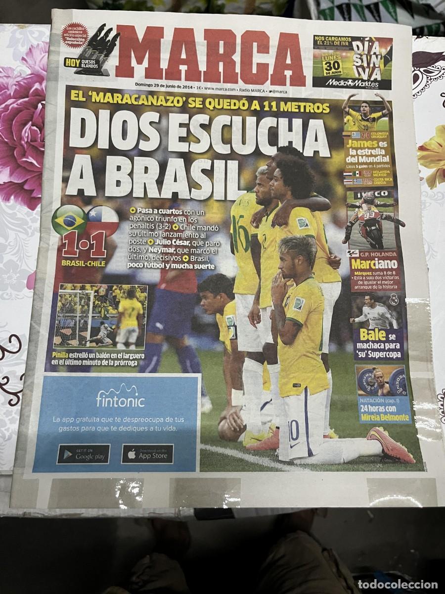 Coleccionismo deportivo: MARCA (29-6-2014) MUNDIAL BRASIL 1-1 CHILE COLOMBIA 2-0 URUGUAY MARC MARQUEZ BALE