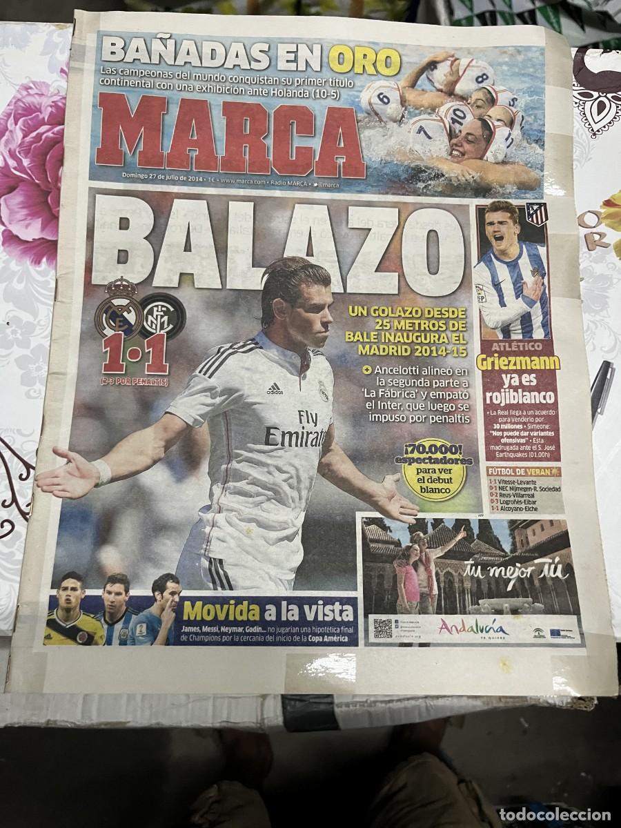 Coleccionismo deportivo: MARCA (27-7-2014) BALE REAL MADRID 1-1 INTER MILAN FICHAJE GRIEZMANN ATLETICO MADRID