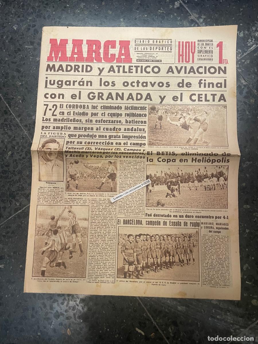 Coleccionismo deportivo: MARCA - DIARIO GRAFICO DE LOS DEPORTES N&ordm; ESPECIAL DE LOS MARTES A&Ntilde;O III - 8 MAYO 1944 N&ordm; 452