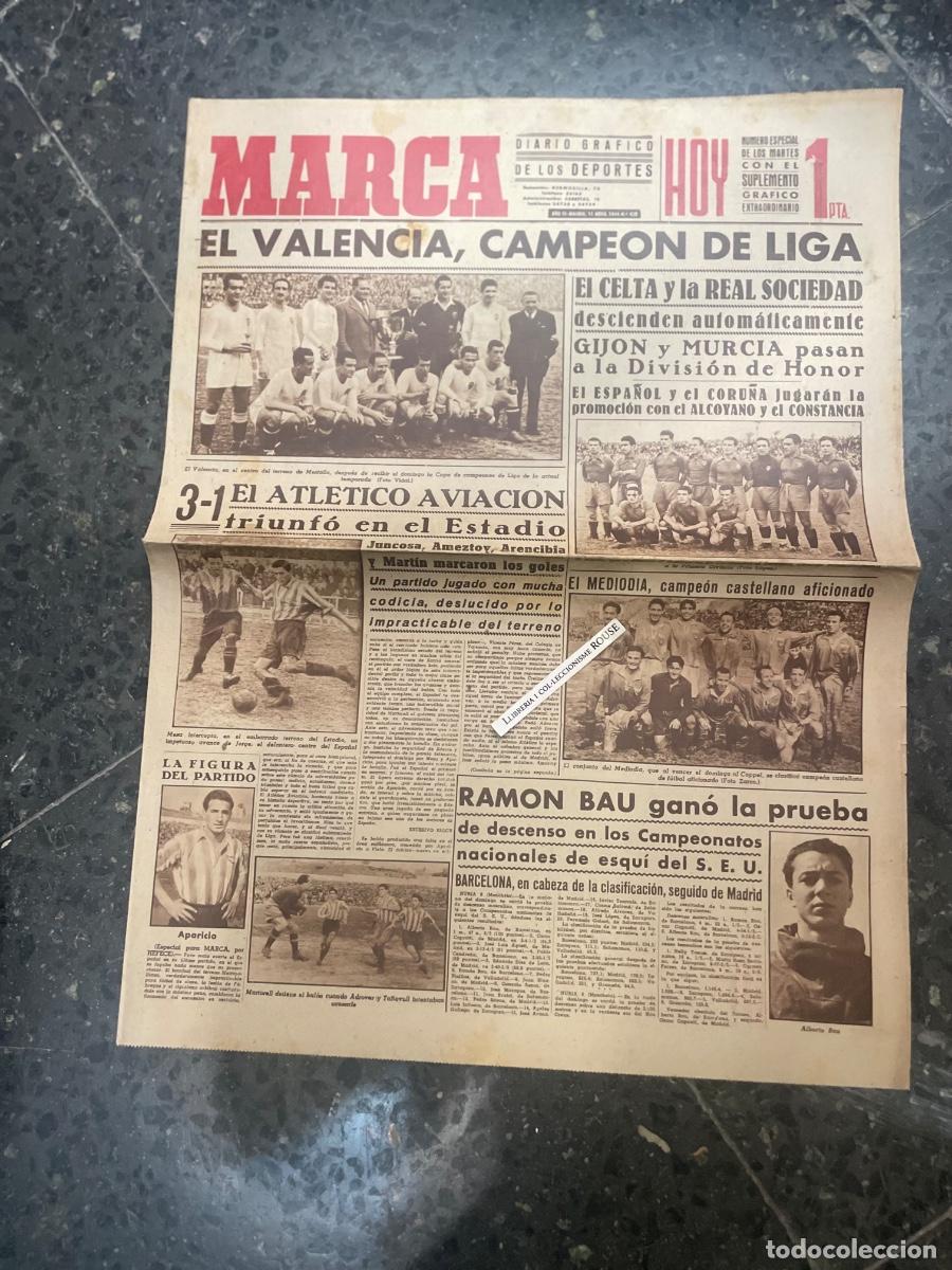 Collectionnisme sportif: MARCA - DIARIO GRAFICO DE LOS DEPORTES N&ordm; ESPECIAL DE LOS MARTES A&Ntilde;O III - 11 ABRIL 1944 N&ordm; 428