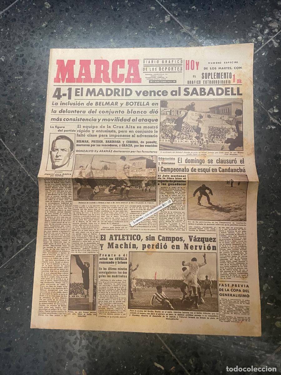 Collectionnisme sportif: MARCA - DIARIO GRAFICO DE LOS DEPORTES N&ordm; ESPECIAL DE LOS MARTES A&Ntilde;O III - 14 MARZO 1944 N&ordm; 405