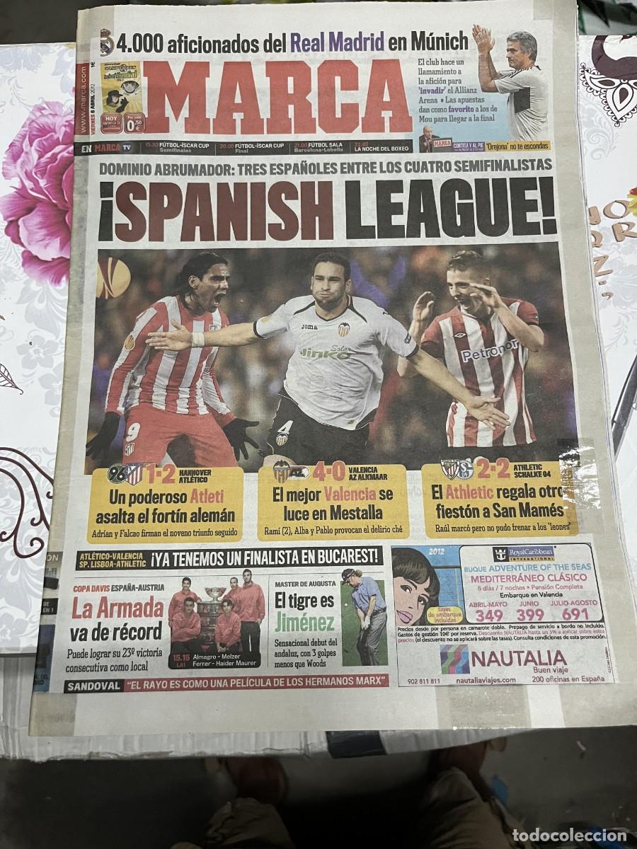 Coleccionismo deportivo: MARCA (6-4-2012) HANNOVER 1-2 ATLETICO VALENCIA 4-0 AZ ALKMAAR ATHLETIC BILBAO 2-2 SCHALKE 04