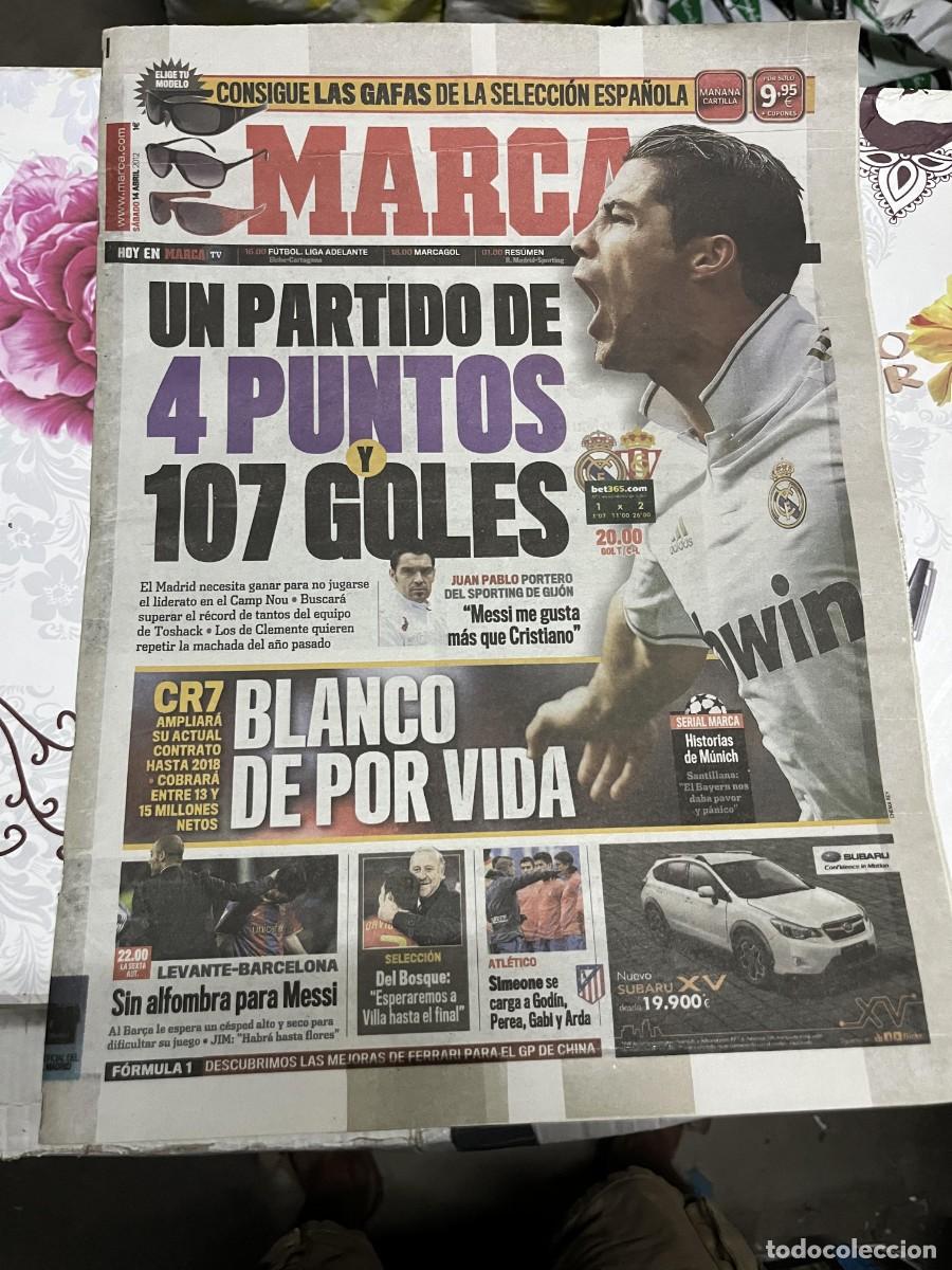 Coleccionismo deportivo: MARCA (14-4-2012) CRISTIANO RONALDO REAL MADRID SPORTING GIJON LEVANTE BARCELONA MESSI