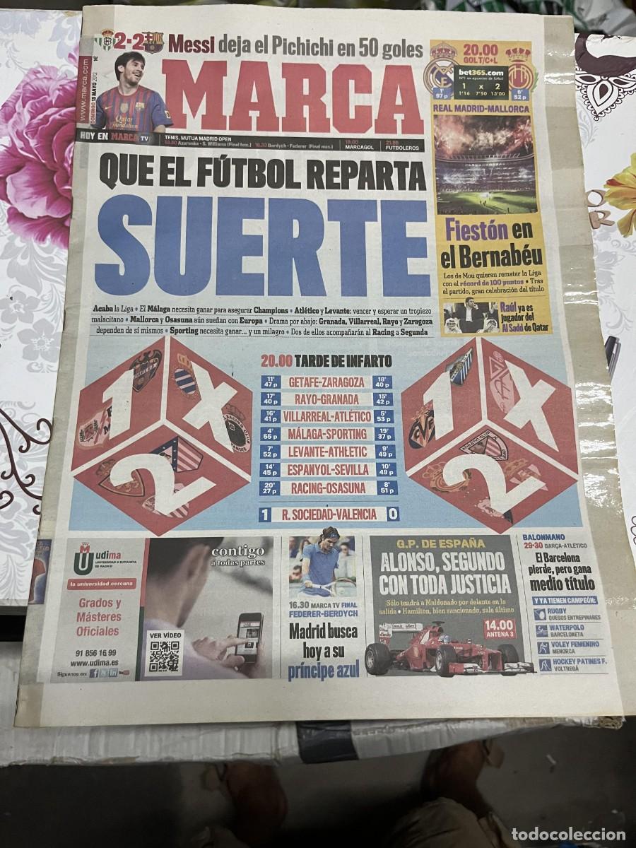 Coleccionismo deportivo: MARCA (13-5-2012) QUINIELA LIONEL MESSI BETIS 2-2 BARCELONA REAL MADRID MALLORCA FERNANDO ALONSO