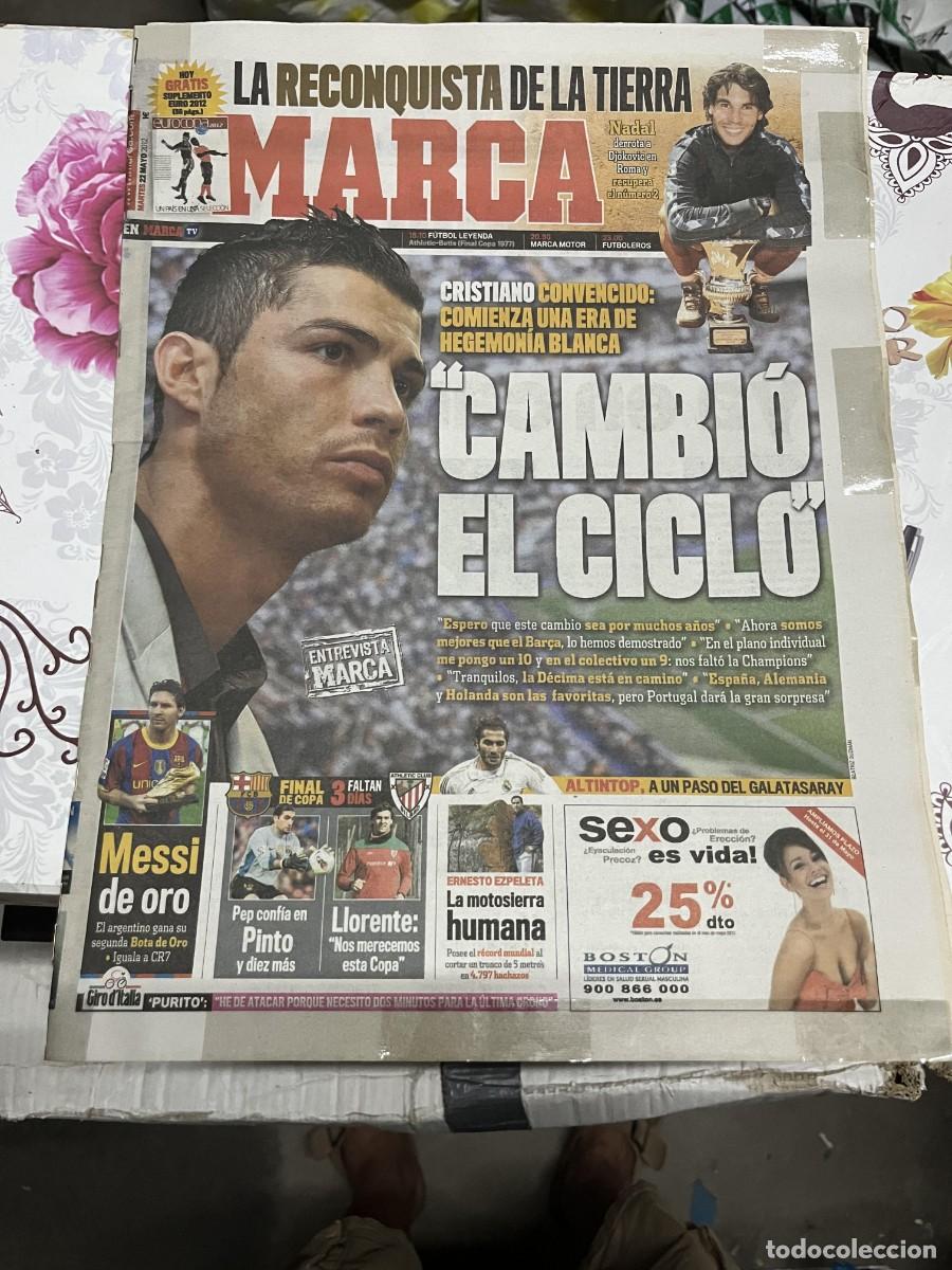 Coleccionismo deportivo: MARCA (22-5-2012) CRISTIANO RONALDO REAL MADRID CAMPEON FINAL ROMA RAFAEL NADAL TENIS