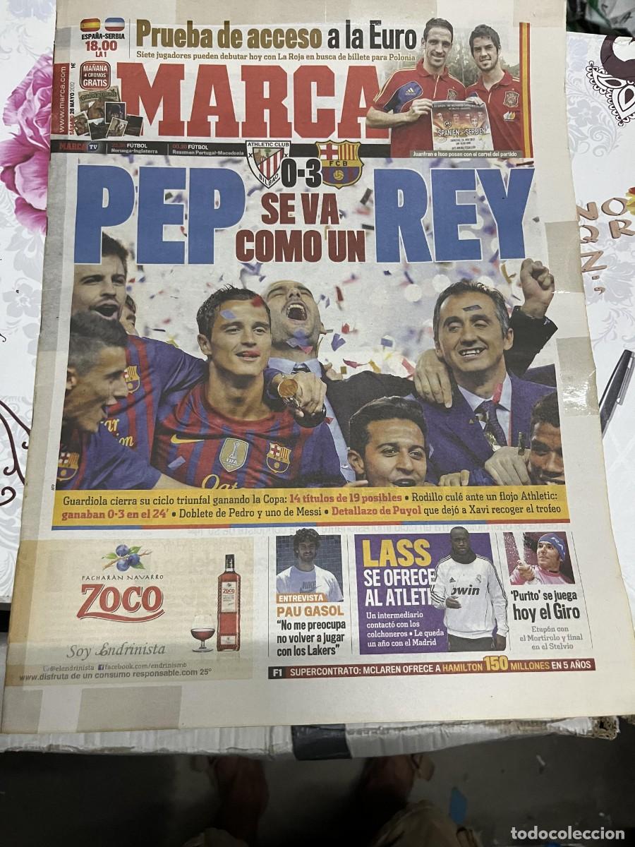 Coleccionismo deportivo: MARCA (25-5-2012) CAMPEON FINAL COPA BARCELONA 3-0 ATHLETIC BILBAO PEP GUARDIOLA