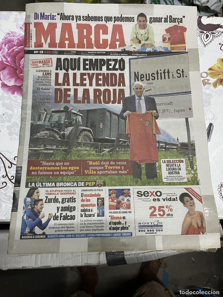 Coleccionismo deportivo: MARCA (29-5-2012) LUIS ARAGONES SELECCION ESPA&Ntilde;OLA ESPA&Ntilde;A EUROCOPA DI MARIA CEBOLLA RODRIGUEZ