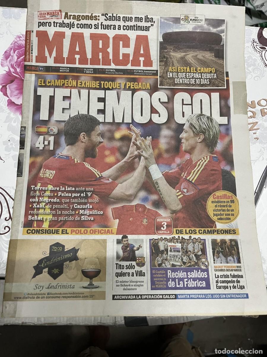 Coleccionismo deportivo: MARCA (31-5-2012) SELECCION ESPA&Ntilde;OLA ESPA&Ntilde;A 4-1 COREA DEL SUR FERNANDO TORRES XABI ALONSO