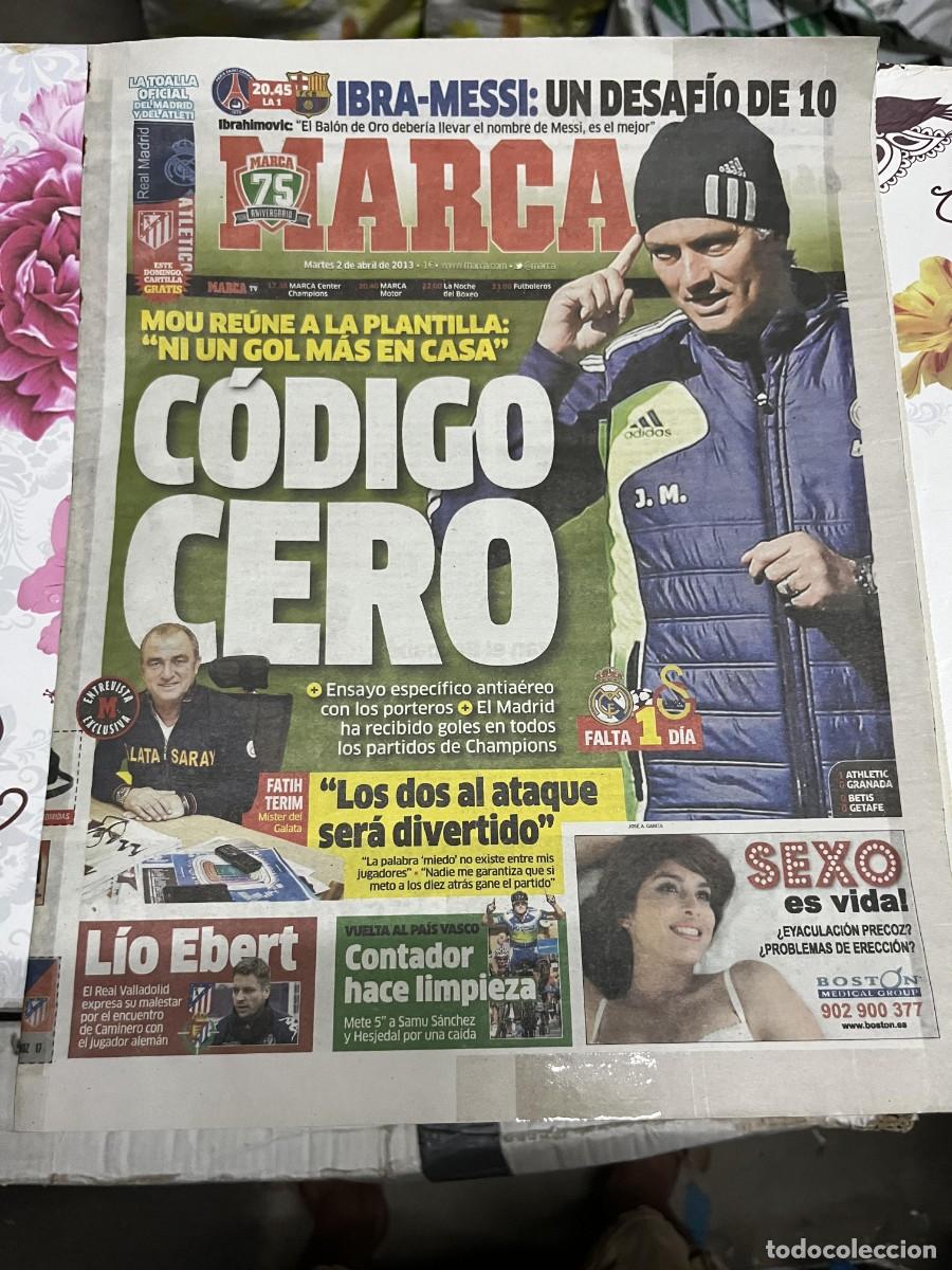 Coleccionismo deportivo: MARCA (2-4-2013) HOY CHAMPIONS PSG BARCELONA MOURINHO REAL MADRID GALATASARAY EBERT