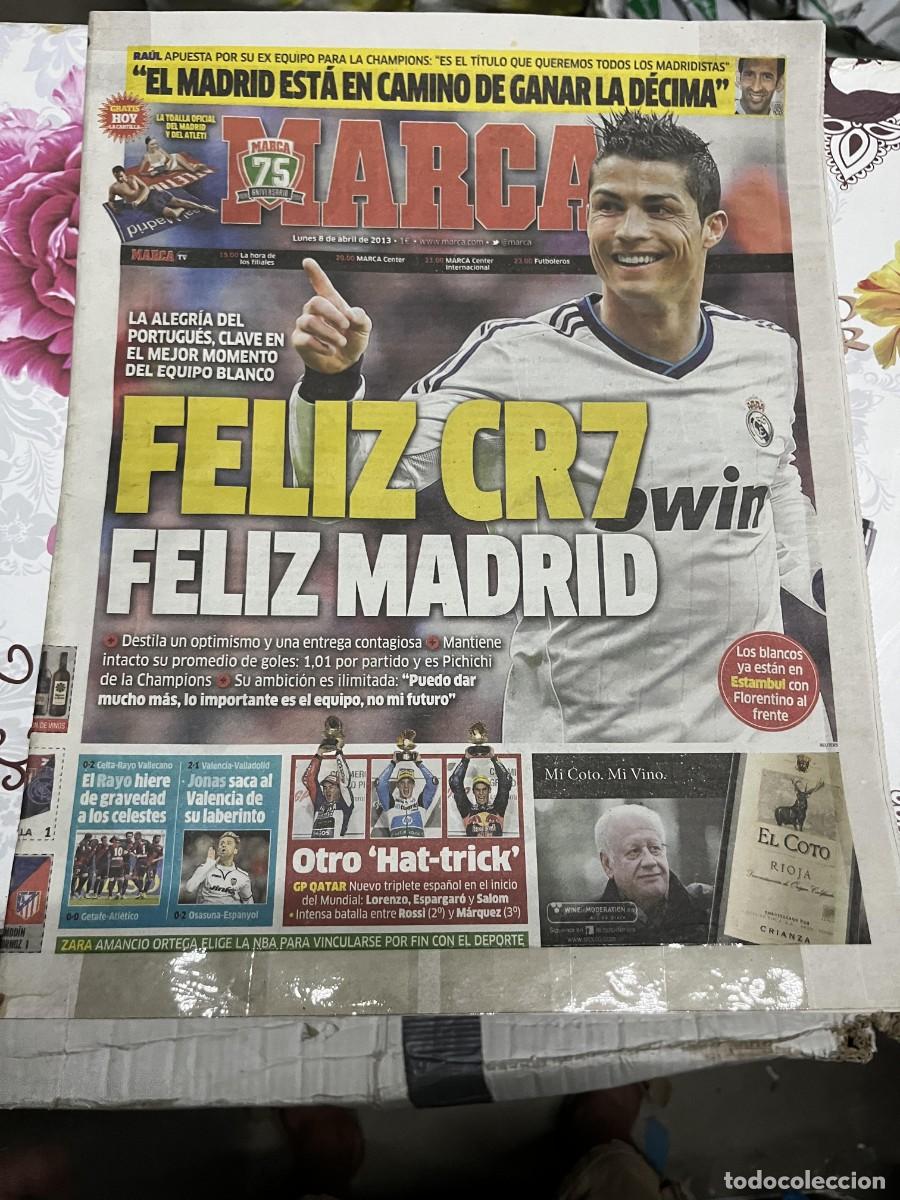 Sports collectibles: MARCA (8-4-2013) CRISTIANO RONALDO REAL MADRID GP JORGE LORENZO ESPARGARO SALOM CETA 0-2 RAYO