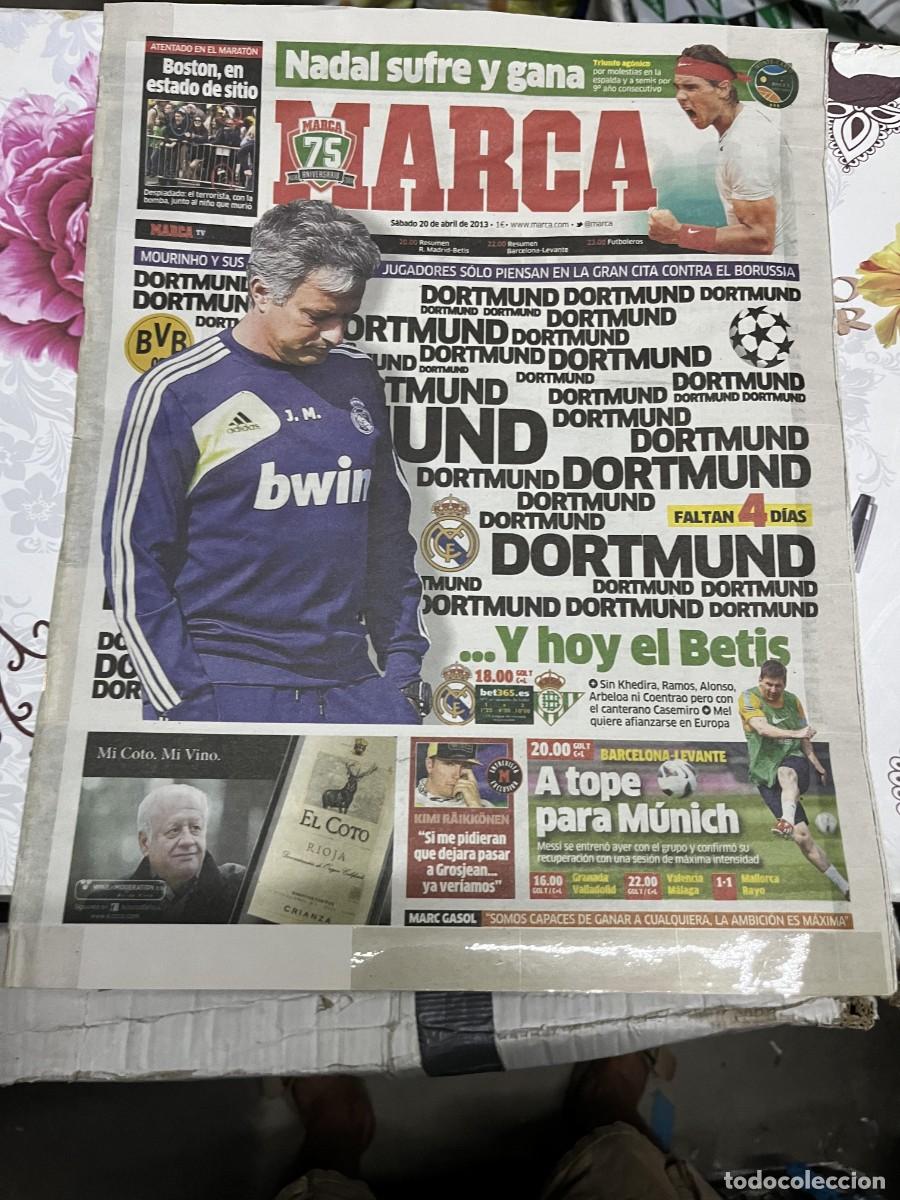 Sports collectibles: MARCA (20-4-2013) MOURINHO REAL MADRID BORUSSIA DORTMUND RAFAEL NADAL TENIS BARCELONA LEVANTE