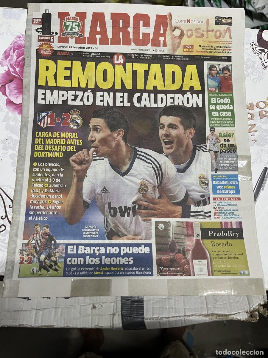 Sports collectibles: MARCA (28-4-2013) DERBI ATLETICO MADRID 1-2 REAL MADRID ATHLETIC BILBAO 2-2 BARCELONA JORNADA LIGA