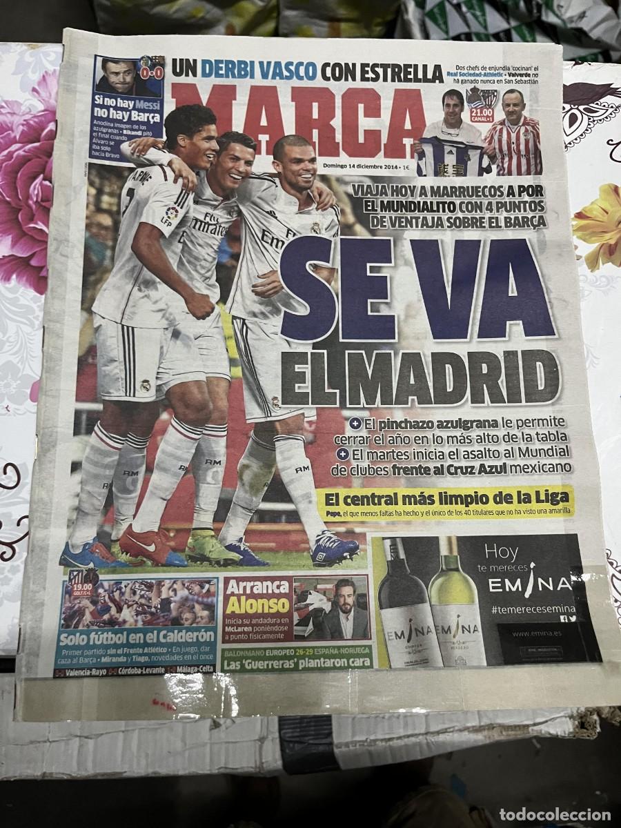 Sports collectibles: MARCA(14-12-2014)GETAFE 0-0 BARCELONA JORNADA LIGA REAL SOCIEDAD ATHLETIC BILBAO ATLETICO VILLARREAL